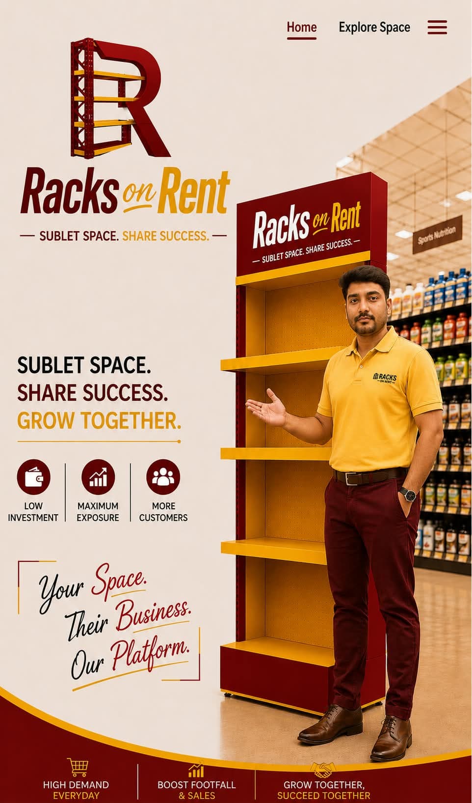 Racks on Rent display rack